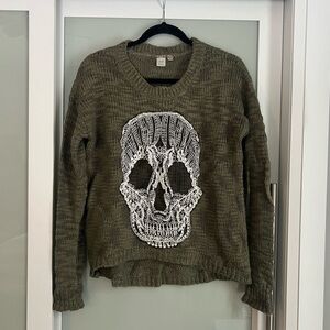 Twik Women’s Green Skull Graphic Knit Sweater